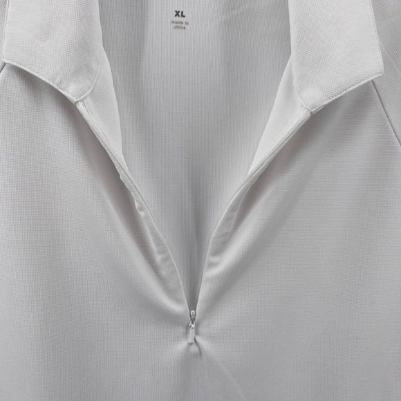 Ashworth Shirt Women's Size XL White 1/4 Front Zip Up Polo Short Sleeve Golf - Picture 8 of 9